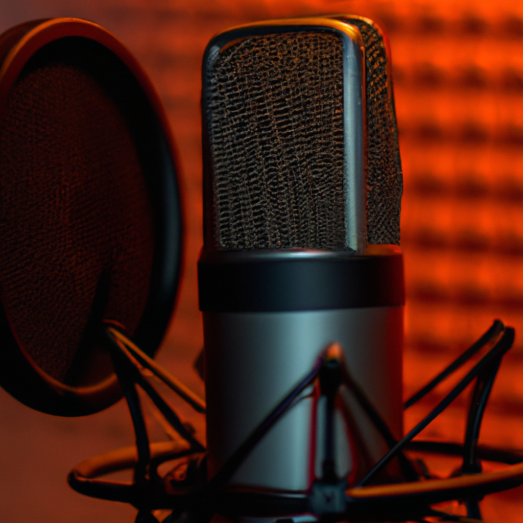 Cabina vocal con micrófono Neumann U87 y tratamiento acústico en Madrid